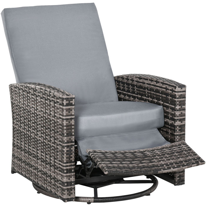 Red Barrel Studio® Felipe Swivel Recliner Patio Chair with Cushions